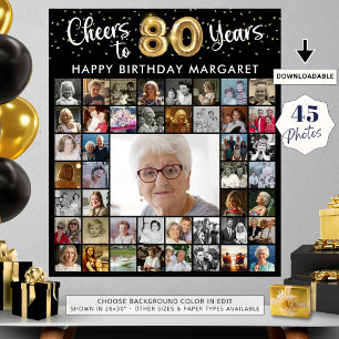 80誕生日45フォトコラージュ応援~80年 ポスター