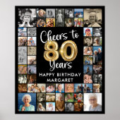 80誕生日51フォトコラージュ応援～80年 ポスター (正面)