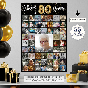 80誕生日55フォトコラージュ応援~80年 ポスター