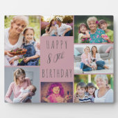 80誕生日7フォトコラージピンク フォトプラーク (正面)