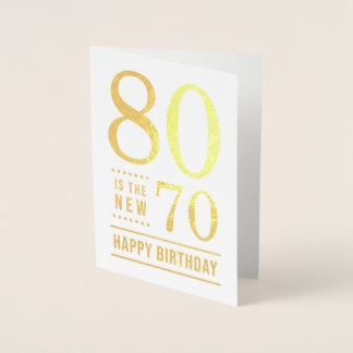 80誕生日80が新しい70 箔カード