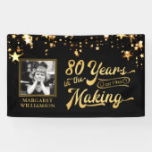 80誕生日80年のメイキング・金ゴールド 横断幕 (横)