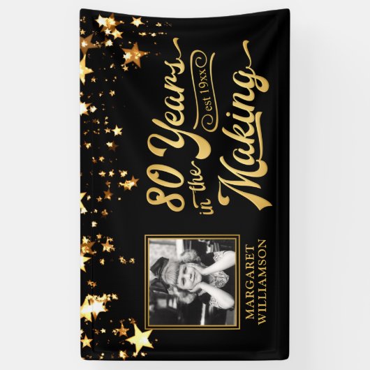 80誕生日80年のメイキング・金ゴールド 横断幕