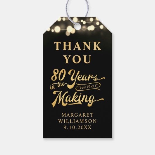 80誕生日80年の歳月を作ってありがとう ギフトタグ (正面)