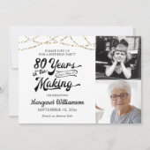 80誕生日80年の黒番金ゴールド 招待状 (正面)