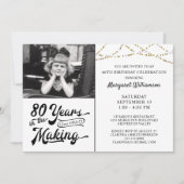 80誕生日80年の黒番金ゴールド 招待状 (正面)