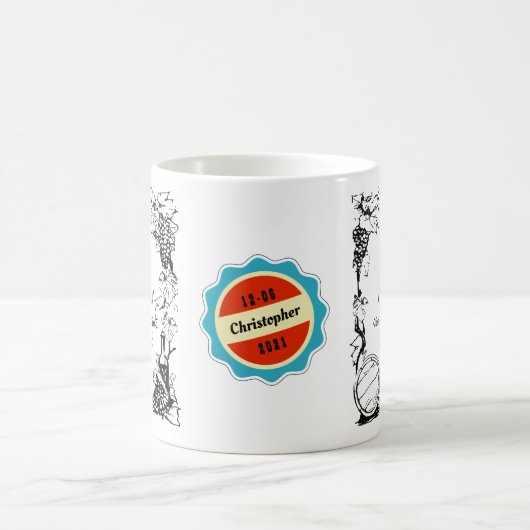 80誕生日80年前のヴィンテージワイン コーヒーマグカップ (中央)