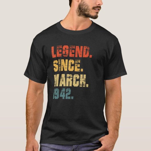 80誕生日80歳の伝説1943月から Tシャツ (正面)