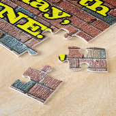 80誕生日:おもしろいグラフィティインスパイアレインボー80 ジグソーパズル (側面)