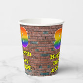 80誕生日:おもしろいグラフィティインスパイアレインボー80 紙コップ (左)