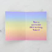 80誕生日—おもしろいケーキ&ろうそく、名前をカスタムする付き カード (内部)