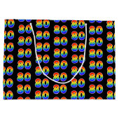 80誕生日:おもしろいレインボーイベントナンバー80パターン ラージペーパーバッグ (裏面)