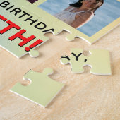 80誕生日:おもしろいレインボー#,名前をカスタムする&写真 ジグソーパズル (側面)