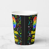 80誕生日:おもしろい音楽ノートPattern, Rainbow 80 紙コップ (右)