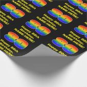 80誕生日:おもしろい、カラフルレインボーインスパイア# 80 ラッピングペーパー (角)