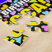 80誕生日—おもしろい、愛するハートシェイプ+「80」 ジグソーパズル (側面)