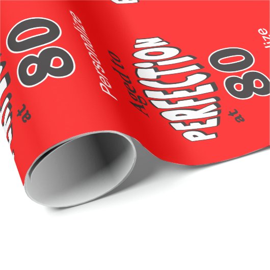 80誕生日|の第80誕生日で完全さに老化させる ラッピングペーパー (ロールコーナー)