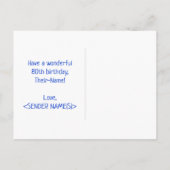 80誕生日:はっきりした,おもしろい,シンプル虹, 80 ポストカード (裏面)