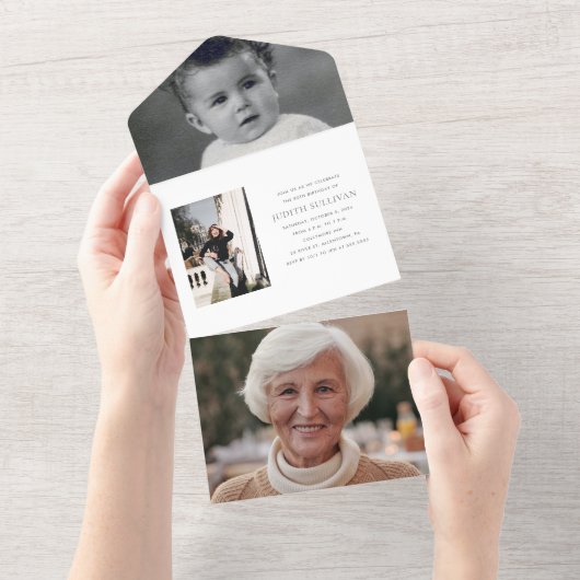 80誕生日 オールインワン招待状 (貼ってはがせる)