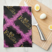 80誕生日 キッチンタオル (四つ折り)