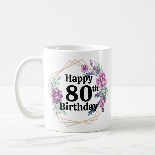 80誕生日 コーヒーマグカップ (左)