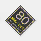 80誕生日:フローラ花数名前をカスタムする スタンダードランチョンナプキン (角)