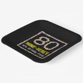 80誕生日:フローラ花数名前をカスタムする ペーパープレート (傾斜あり)