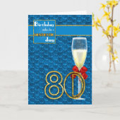 80誕生日 – 幾何学的誕生日カードシャンパン カード (黄色い花)