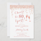 80誕生日-応援から80年バラ金ゴールド白 招待状 (正面)
