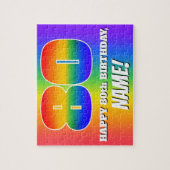 80誕生日— 数々の – 色のレインボーパターン「80」 ジグソーパズル (縦)