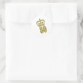 80誕生日 – 数字 – 八十 ラウンドシール (バッグ)