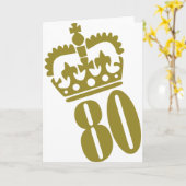 80誕生日 – 数–80 カード (黄色い花)