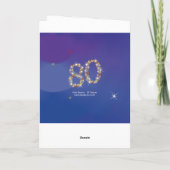 80誕生日 – 第80回星 – 青 – 年齢 カード (裏面)