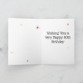 80誕生日 – 第80回星 – 青 – 年齢 カード (内部)