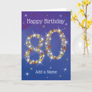 80誕生日 – 第80回星 – 青 – 年齢 カード