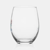 80誕生日 |花のポットに座る子猫 ステムなしワイングラス (左)