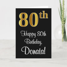 80誕生日～豪華エレガントなフェイク金ゴールド