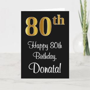 80誕生日～豪華エレガントなフェイク金ゴールド カード
