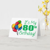 80誕生日(風船) カード (黄色い花)