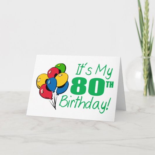 80誕生日(風船) カード (正面)