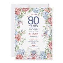 80誕生日、7月4日レッドホワイト&ブルーフローラ