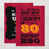 80誕生日BBQグリルアウト 招待状 (正面/裏面)