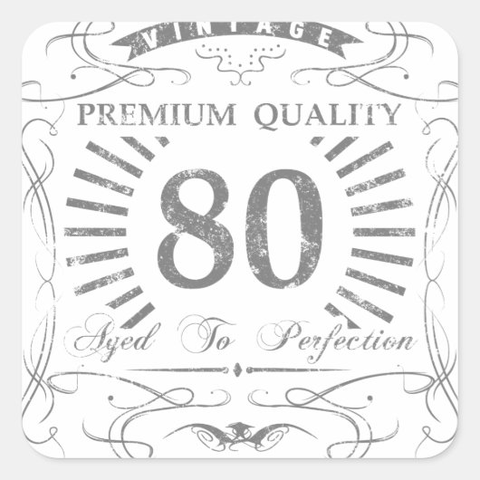80誕生日Gagギフト スクエアシール (正面)