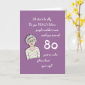 80誕生日Her-おもしろカード カード (黄色い花)