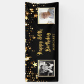 80誕生日Then & Nowの写真パーソナライズされた 横断幕 (縦)