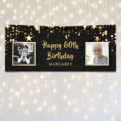 80誕生日Then & Nowの写真パーソナライズされた 横断幕