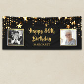 80誕生日Then & Nowの写真パーソナライズされた 横断幕