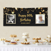 80誕生日Then & Nowの写真パーソナライズされた