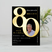 80誕生祝いパーティーフォイル招待状 箔招待状 (立ち正面)