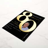 80誕生祝いパーティーフォイル招待状 箔招待状 (回転した状態)